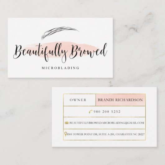 Beautiful Browed Visitekaartje (Voorkant / Achterkant)