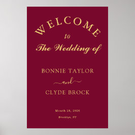 Beautiful Burgundy Wedding Presentation Poster
