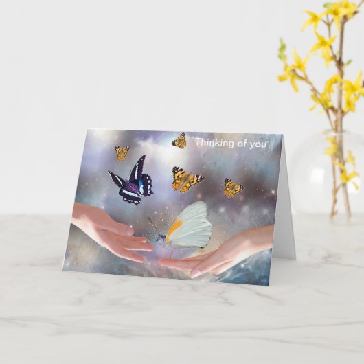 Beautiful Butterflies Kaart (Gele Bloem)