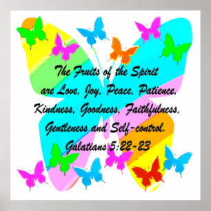 BEAUTIFUL BUTTERFLY GALATIANS 5 POSTER