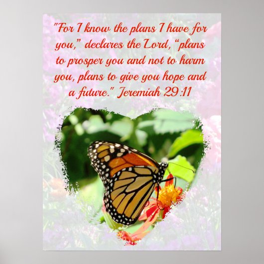 BEAUTIFUL BUTTERFLY JEREMIAH 29:11 PLANNEN VOOR HO POSTER (Voorkant)