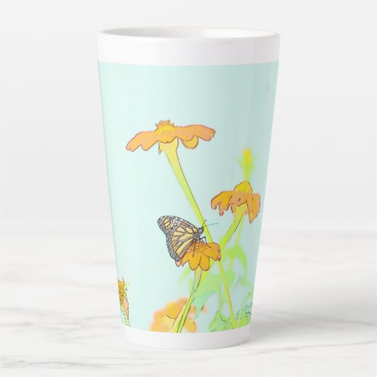 Beautiful Butterfly Latte Mug Latte Mok (Voorkant)