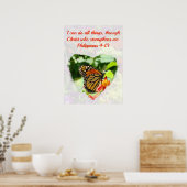 BEAUTIFUL BUTTERFLY PHILIPPIANS 4:13 BIBLE VERSE POSTER (Keuken)
