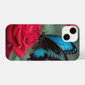 Beautiful Butterfly Red Rose - iPhone Hoesje (Achterkant horizontaal)