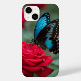 Beautiful Butterfly Red Roses - Stunning Case-Mate iPhone 14 Hoesje