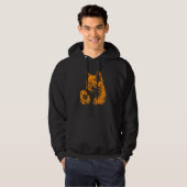 beautiful cat and sunflower portrait silhouette  o hoodie (Voorkant volledig)