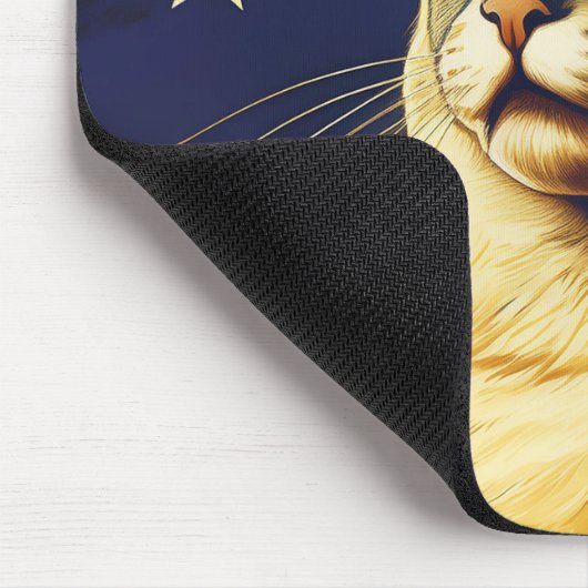 Beautiful Cat With American Flag Background Muismat (Hoek)