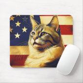 Beautiful Cat With American Flag Background Muismat (Met muis)
