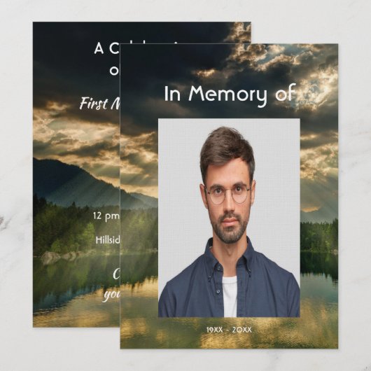 Beautiful Celebration of Life Service  Lake Beach Kaart (Voorkant / Achterkant)