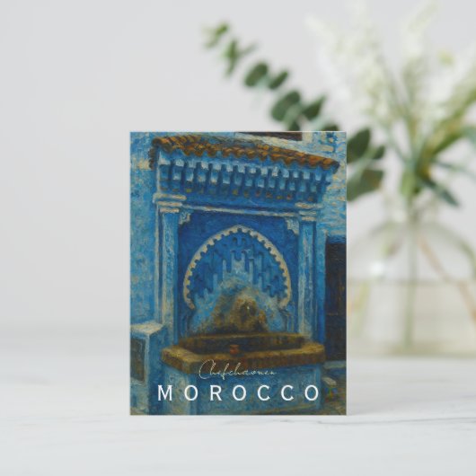 Beautiful Chefchaouen Morocco Blue City Briefkaart (Staand voorkant)