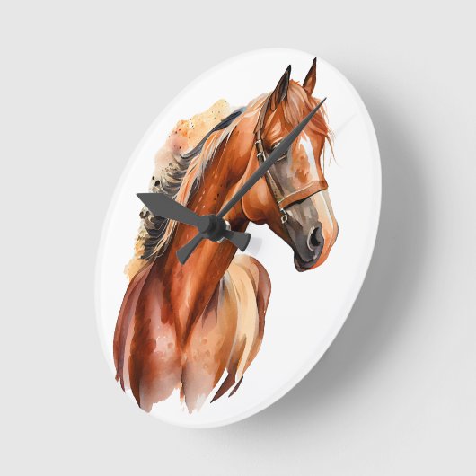 BEAUTIFUL CHESTNUT WATERVERF HORSHOOFD RONDE KLOK (Hoek)