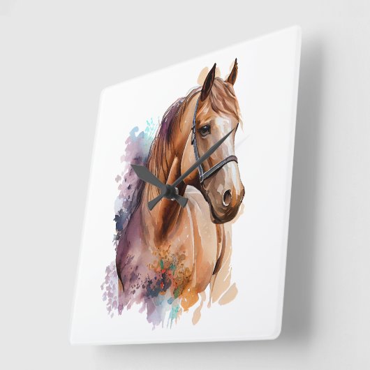 BEAUTIFUL CHESTNUT WATERVERF HORSHOOFD VIERKANTE KLOK (Hoek)