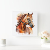 BEAUTIFUL CHESTNUT WATERVERF HORSHOOFD VIERKANTE KLOK (Huis)