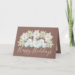 Beautiful Chic Floral Bouquet White Flower Holiday Kaart