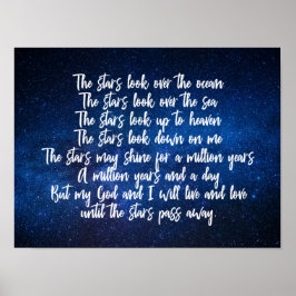 Beautiful Christian Prayer Stars Night Sky Poem  Poster