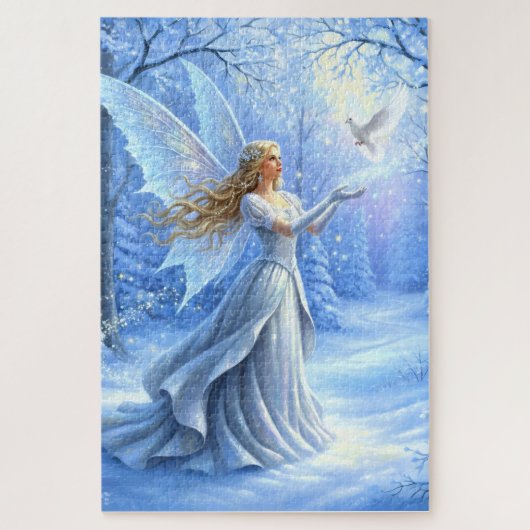 Beautiful Christmas Fairy with Dove Legpuzzel (Verticaal)