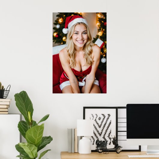 Beautiful Christmas Girl Poster (Thuiskantoor)