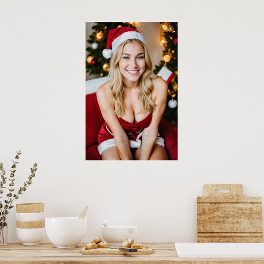 Beautiful Christmas Girl Poster (Keuken)