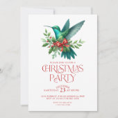 Beautiful Christmas Hummingbird Party Invite Kaart (Voorkant)