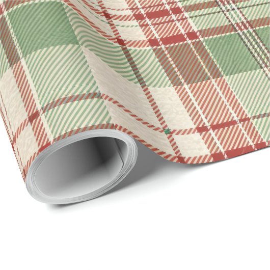 Beautiful Christmas Red White and Green Plaid Cadeaupapier (Rol Hoek)