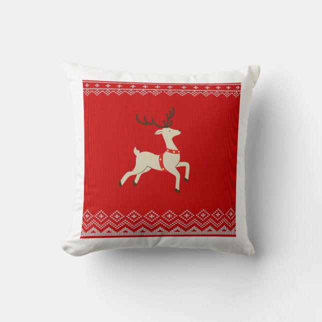 Beautiful Christmas Square Pillow | Festive Holida Kussen (Voorkant)