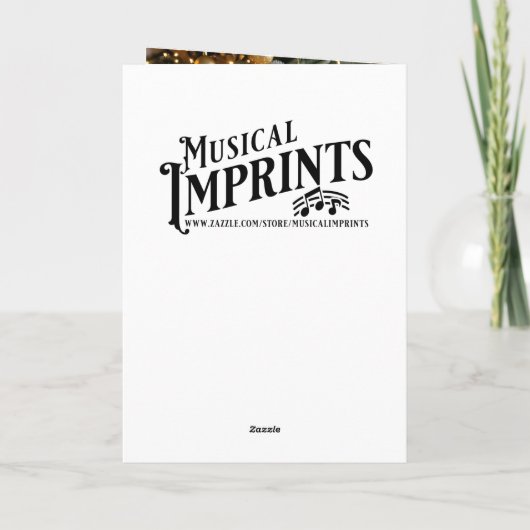 Beautiful Christmas Tree and Violin Festive Poem Feestdagen Kaart (Achterkant)