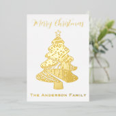 Beautiful Christmas Tree Folie Feestdagenkaart (Staand Voorkant)