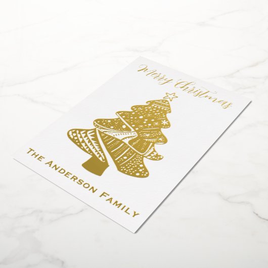 Beautiful Christmas Tree Folie Feestdagenkaart (Gedraaid)