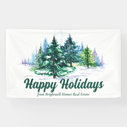 Beautiful Christmas Trees Custom Company Party Spandoek (Horizontaal)