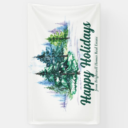 Beautiful Christmas Trees Custom Company Party Spandoek (Verticaal)