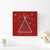 Beautiful Christmas Wall Clock Vierkante Klok (Huis)