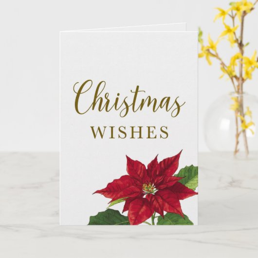 Beautiful Christmas Wishes Holiday Greeting Card Kaart (Gele Bloem)