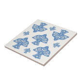 Beautiful classic folk art birds cream white Blue Tegeltje (Zijkant)