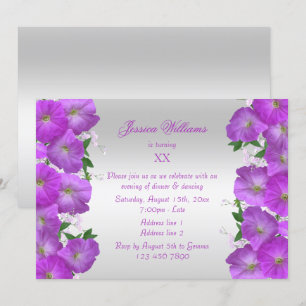 Beautiful Classy Petunias Floral Birthday Kaart