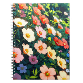 Beautiful colorful anime flowers notitieboek