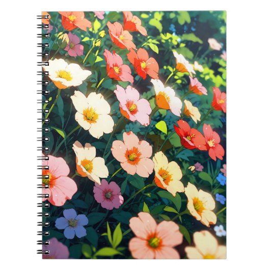 Beautiful colorful anime flowers notitieboek (Voorkant)