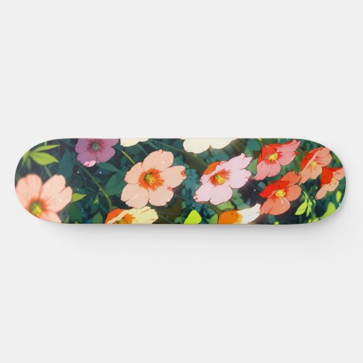 Beautiful colorful anime flowers persoonlijk skateboard (Horizontaal)