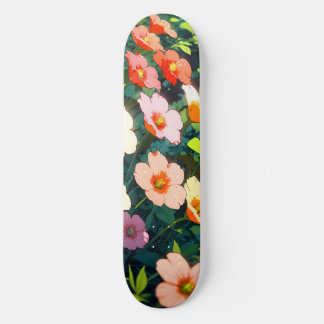 Beautiful colorful anime flowers persoonlijk skateboard