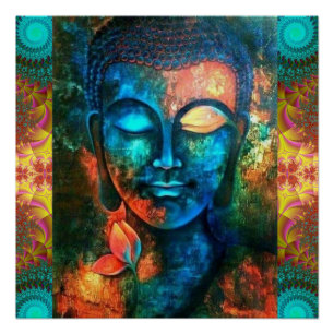 Beautiful Colorful Buddha Perfect Poster