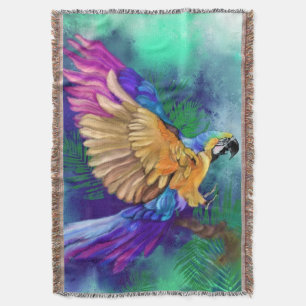 Beautiful Colorful Parrot Throw Blanket Deken