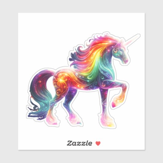 Beautiful Colorful Unicorn  Sticker (Vel)
