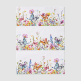 Beautiful Colorful Wildflowers & Butterflies Tissuepapier