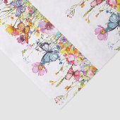 Beautiful Colorful Wildflowers & Butterflies Tissuepapier (Detail)