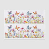 Beautiful Colorful Wildflowers & Butterflies Tissuepapier (Voorkant)