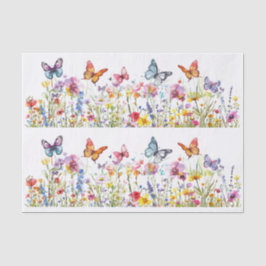 Beautiful Colorful Wildflowers & Butterflies Tissuepapier