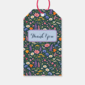 Beautiful Colorful Wildflowers on Dark Teal Cadeaulabel (Voorkant)