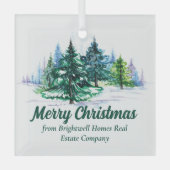 Beautiful Company Merry Christmas Trees Custom Glas Ornament (Voorkant)