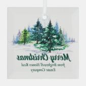 Beautiful Company Merry Christmas Trees Custom Glas Ornament (Achterkant)