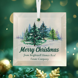 Beautiful Company Merry Christmas Trees Custom Glas Ornament