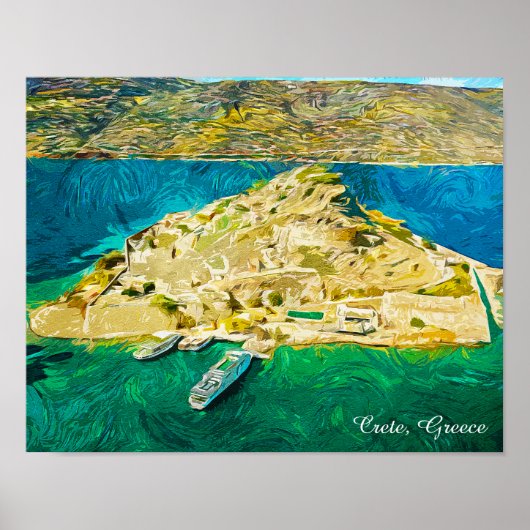 Beautiful Crete Greece Scenery Oil Paint Poster (Voorkant)